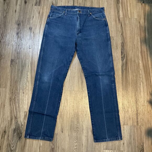 Wrangler Jeans‎ Mens 37X34 Blue Denim Cowboy Cut 13MWZPW Western - Picture 1 of 6